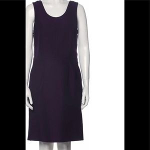 Marni shift dress / purple dress sleeveless with scoop neck button close at side